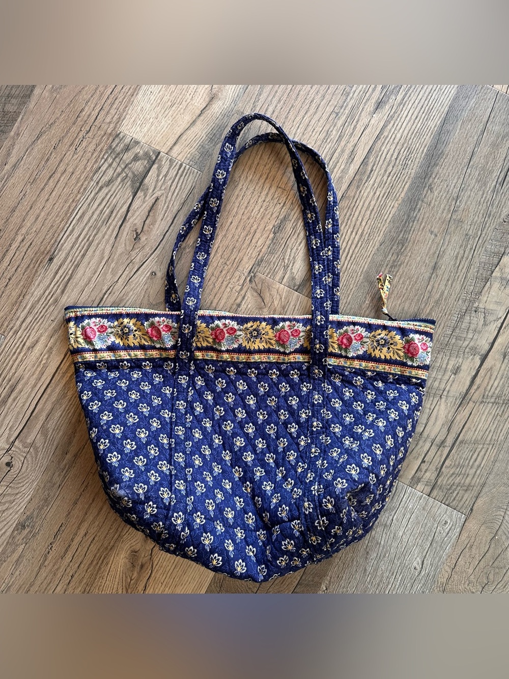 Vera Bradley Quilted Floral Navy Tote Diaper Bag